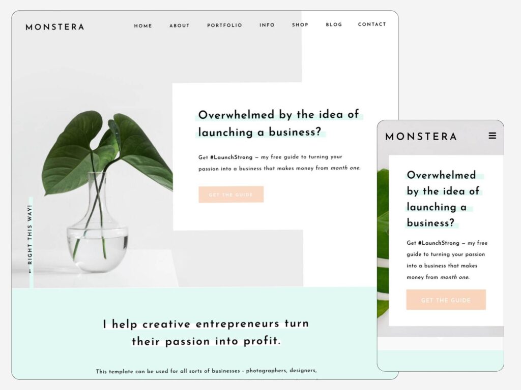 Monstera - Showit Website Templates for Photographers image 1