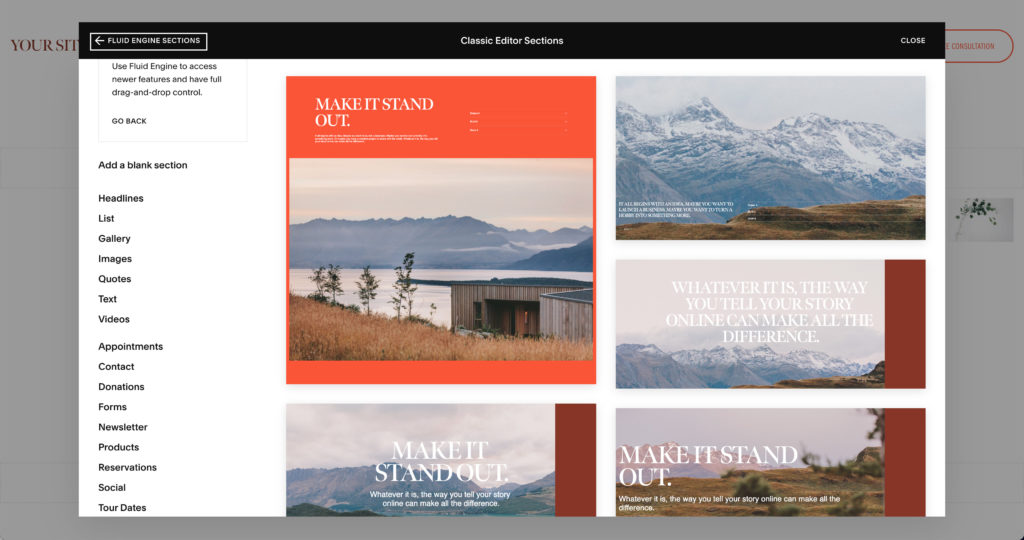 squarespace-classic-editor-template - Showit SquareSpace classic editor templates to show the difference between classic and SquareSpace Fluid Engine