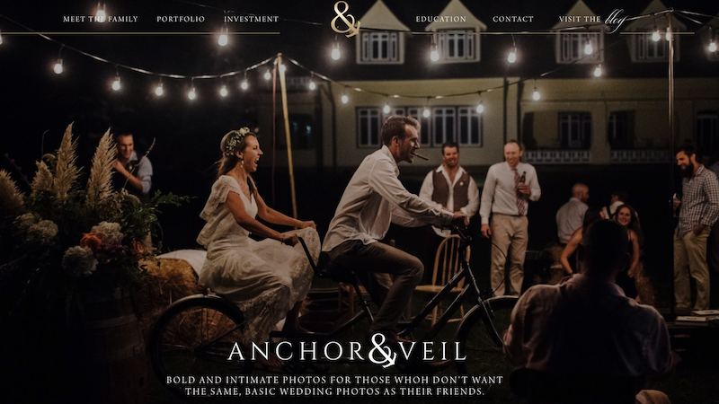 anchorandveilphotography website - Showit best photography websites